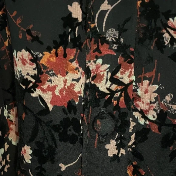 Sandra Darren Black and Pink Floral Maxi Dress - Picture 3 of 3